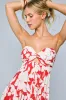 Red Floral Strapless Cutout Back Maxi Dress sold by Pinkblush