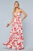 Red Floral Strapless Cutout Back Maxi Dress sold by Pinkblush