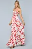 Red Floral Strapless Cutout Back Maxi Dress sold by Pinkblush