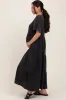 Black Button Front Tiered Maternity Maxi Dress sold by Pinkblush