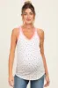 Pink Floral Ribbed Contrast Trim Maternity Tank Top sold by Pinkblush