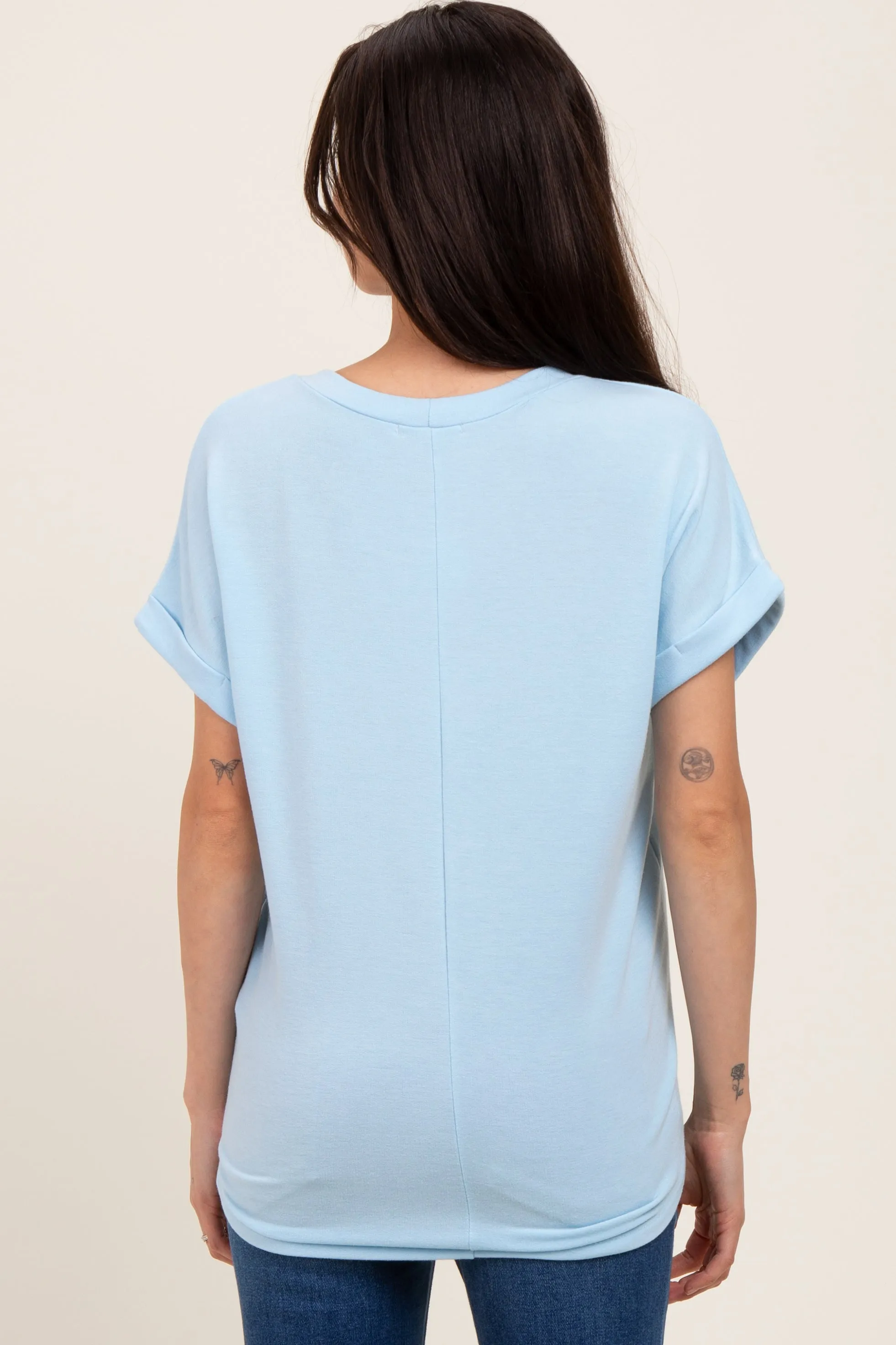 Light Blue French Terry Maternity Top sold by Pinkblush product image thumbnail 3