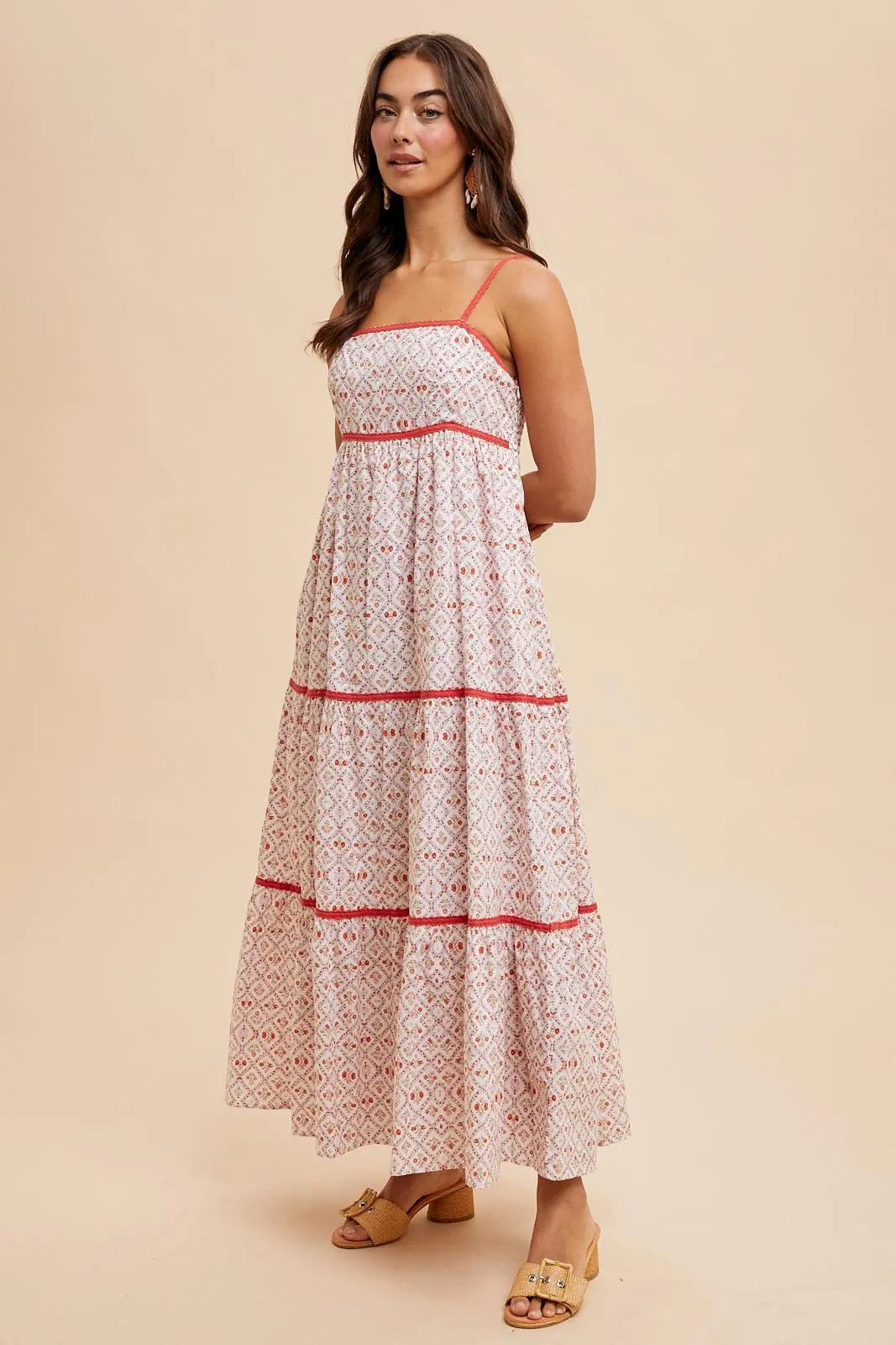 Coral Cotton Floral Maxi Dress sold by Pinkblush product image thumbnail 3