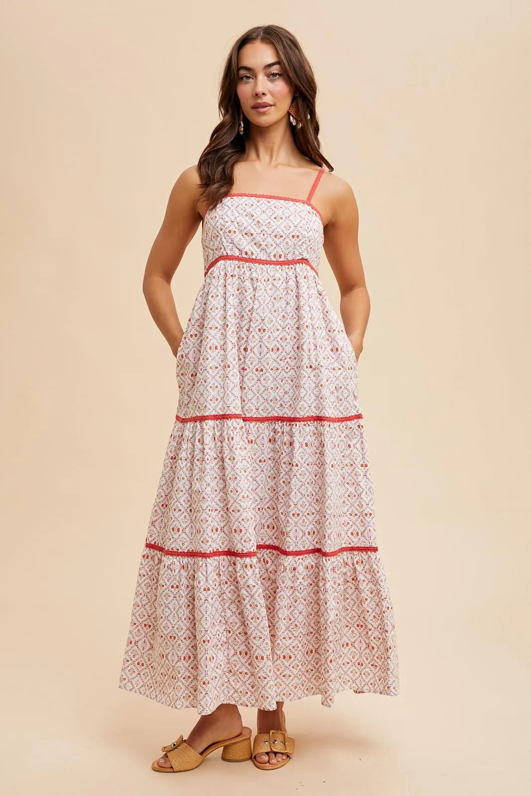Coral Cotton Floral Maxi Dress sold by Pinkblush product image thumbnail 2
