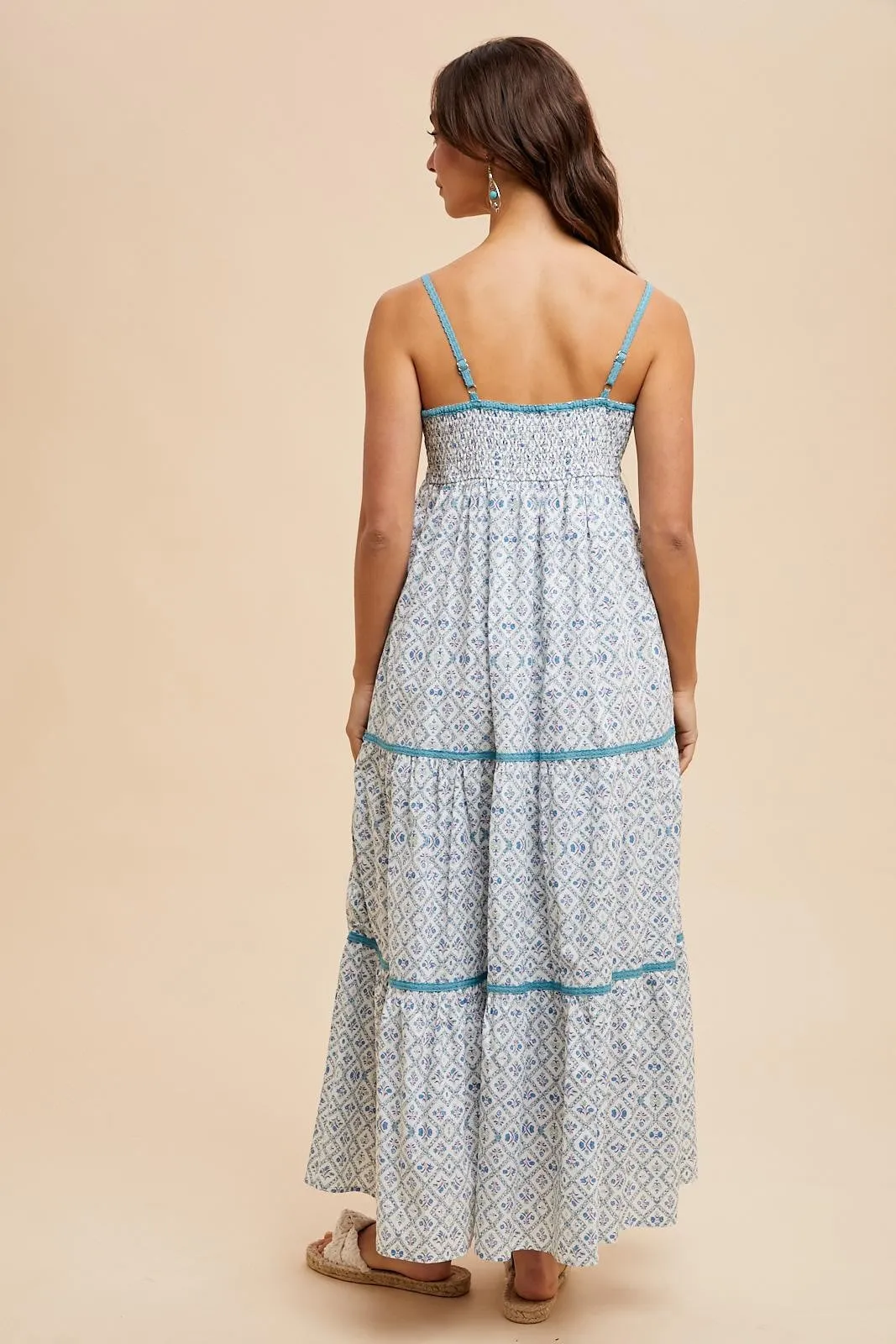 Blue Cotton Floral Maxi Dress sold by Pinkblush product image thumbnail 4