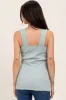 Sage Square Neck Smocked Sleeveless Maternity Top sold by Pinkblush