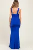 Royal Blue Twist Front Ruched Maternity Maxi Dress sold by Pinkblush