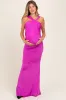 Violet Twist Front Ruched Maternity Maxi Dress sold by Pinkblush