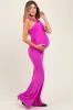 Violet Twist Front Ruched Maternity Maxi Dress sold by Pinkblush