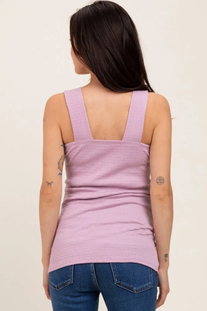 Lavender Square Neck Smocked Sleeveless Maternity Top sold by Pinkblush product image thumbnail 3
