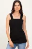 Black Square Neck Smocked Sleeveless Maternity Top sold by Pinkblush