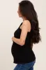 Black Square Neck Smocked Sleeveless Maternity Top sold by Pinkblush