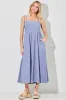 Blue Polka Dot Shoulder Tie Midi Dress sold by Pinkblush