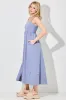 Blue Polka Dot Shoulder Tie Midi Dress sold by Pinkblush