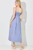 Blue Polka Dot Shoulder Tie Midi Dress sold by Pinkblush