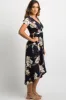 PinkBlush Navy Blue Floral Hi-Low Wrap Dress sold by Pinkblush