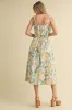 Green Floral Button Front Sash Tie Midi Dress sold by Pinkblush