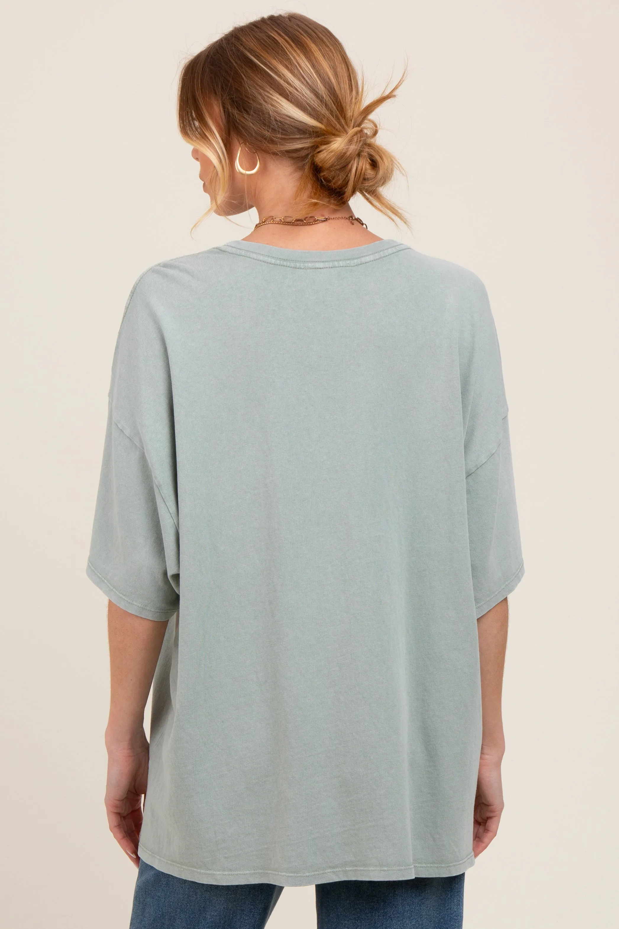 Sage Mineral Washed Oversized Maternity T-Shirt sold by Pinkblush product image thumbnail 3