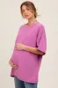 Purple Mineral Washed Oversized Maternity T-Shirt sold by Pinkblush