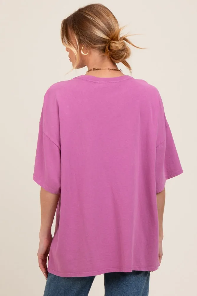 Purple Mineral Washed Oversized Maternity T-Shirt sold by Pinkblush product image thumbnail 4