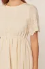 Cream Eyelet Lace Scallop Hem Midi Dress sold by Pinkblush