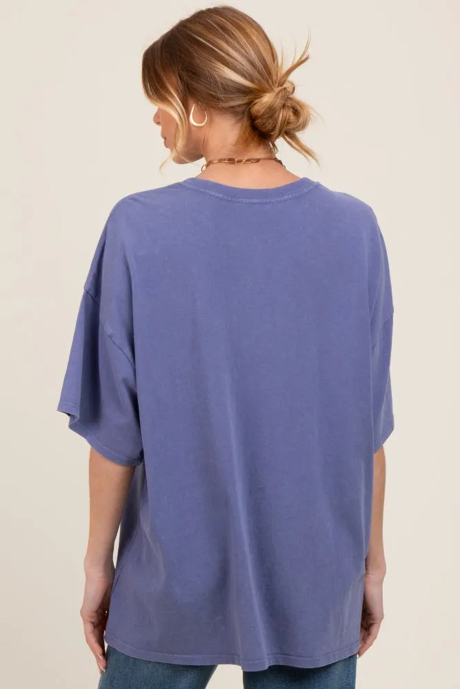 Navy Mineral Washed Oversized Maternity T-Shirt sold by Pinkblush product image thumbnail 3