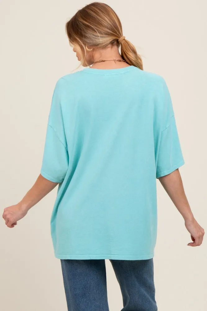 Turquoise Mineral Washed Oversized Maternity T-Shirt sold by Pinkblush product image thumbnail 3