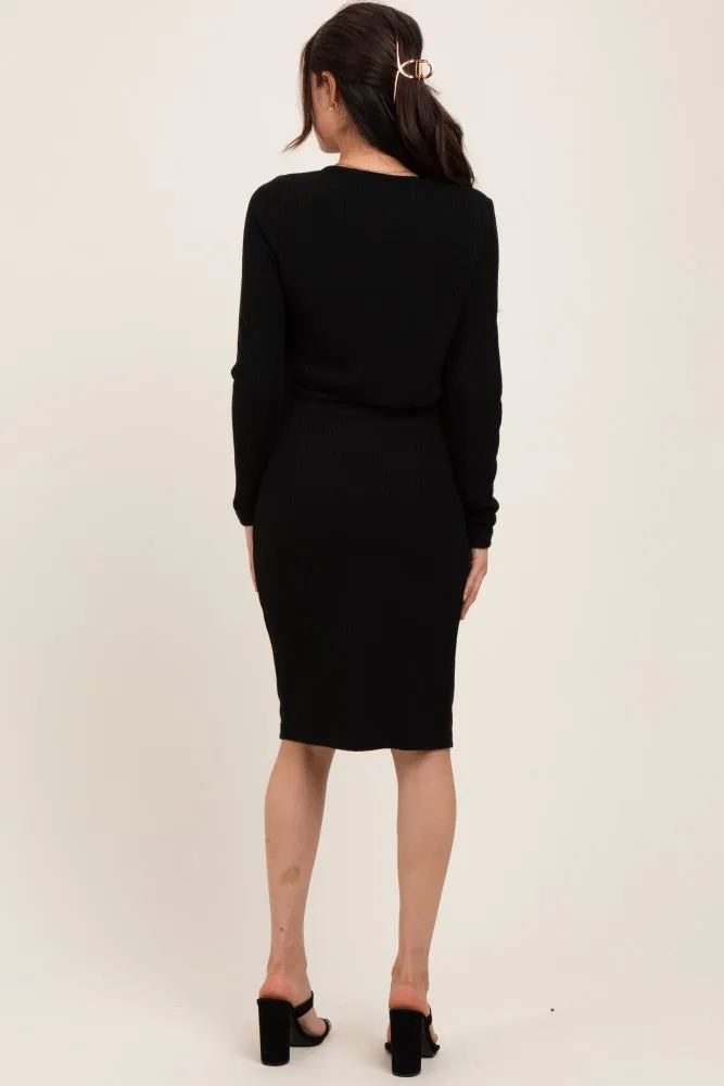 Black Crop Cardigan And Sleeveless Dress Maternity Set sold by Pinkblush product image thumbnail 3