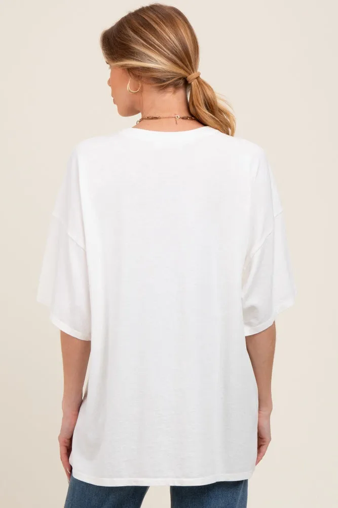 Ivory Mineral Washed Oversized Maternity T-Shirt sold by Pinkblush product image thumbnail 3
