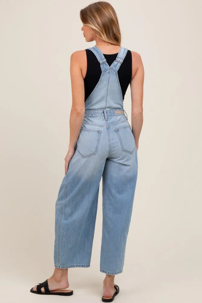 Light Blue Barrel Leg Maternity Overalls sold by Pinkblush product image thumbnail 4