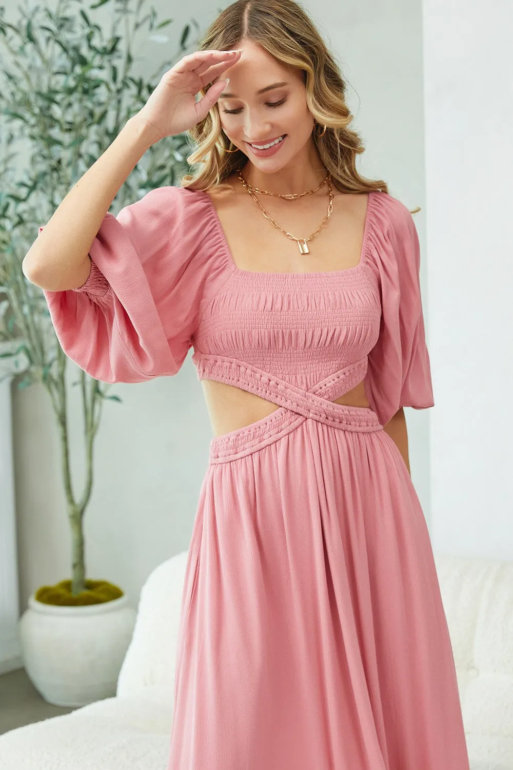 Pink Cutout Maxi Dress sold by Pinkblush product image thumbnail 3