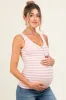 Light Pink Striped Fitted Maternity Tank Top sold by Pinkblush