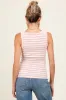 Light Pink Striped Fitted Maternity Tank Top sold by Pinkblush