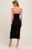 Black Textured Sleeveless Fitted Maternity Midi Dress sold by Pinkblush