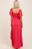 Coral Chambray Smocked Maternity Maxi Dress sold by Pinkblush