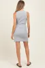 Heather Grey Contrast Stitch Sleeveless Maternity Mini Dress sold by Pinkblush