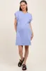 Periwinkle Studded Shoulder Maternity Mini Dress sold by Pinkblush