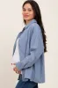 Blue Checker Plaid Button Down Maternity Shirt sold by Pinkblush