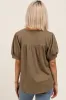 Olive Ribbed Puffed Sleeve Maternity Top sold by Pinkblush