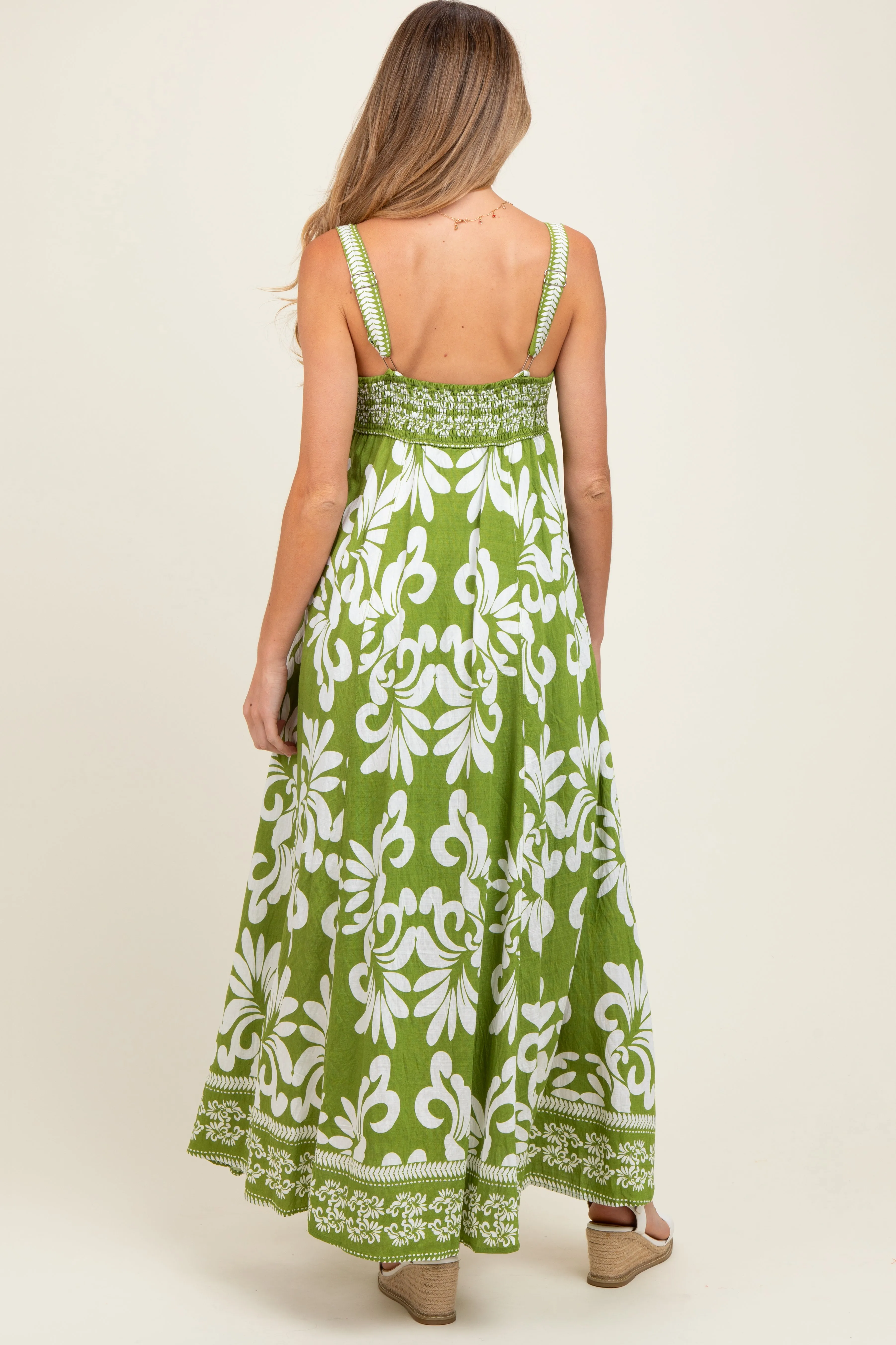Green Resort Border Print Maternity Maxi Dress sold by Pinkblush product image thumbnail 4