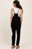 Black V-Neck Sleeveless Maternity Jogger Jumpsuit sold by Pinkblush
