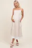 Beige Color Block Back Tie Maternity Midi Dress sold by Pinkblush