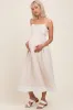 Beige Color Block Back Tie Maternity Midi Dress sold by Pinkblush