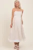 Beige Color Block Back Tie Maternity Midi Dress sold by Pinkblush