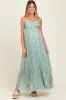 Mint Green Floral Cutout Tie Back Maternity Maxi Dress sold by Pinkblush