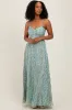 Mint Green Floral Cutout Tie Back Maternity Maxi Dress sold by Pinkblush