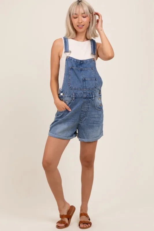 Light Blue Wash Maternity Denim Shortalls sold by Pinkblush