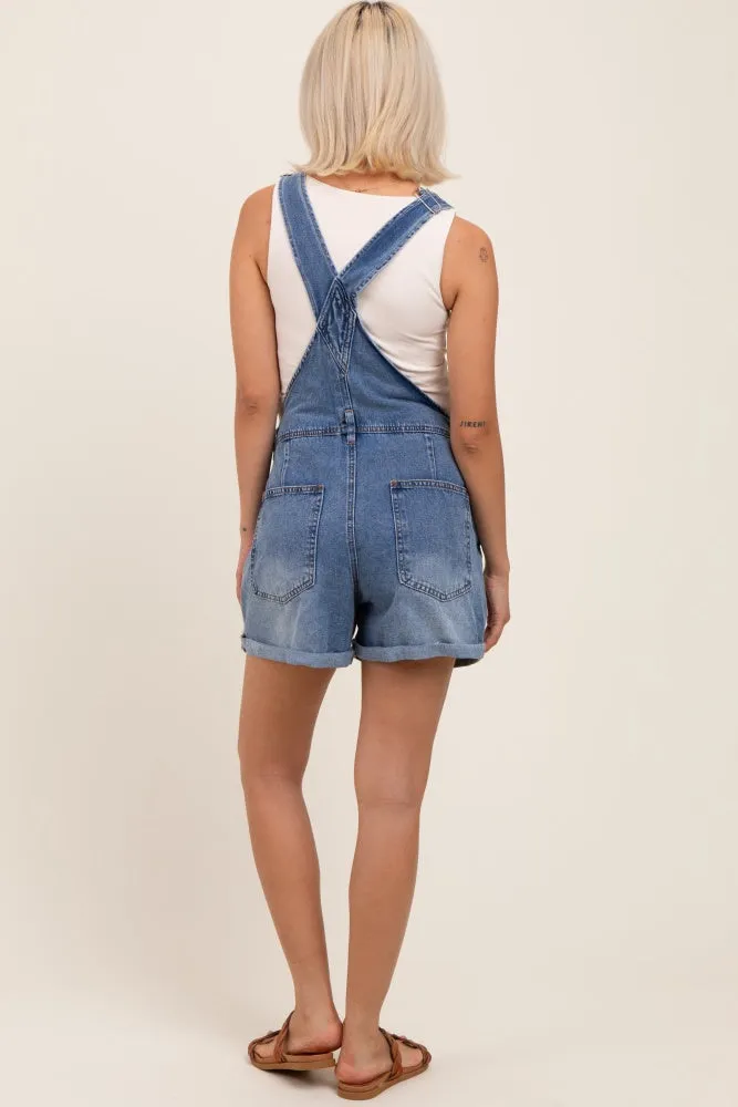 Light Blue Wash Maternity Denim Shortalls sold by Pinkblush product image thumbnail 4