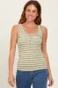 Green Striped Fitted Maternity Tank Top sold by Pinkblush