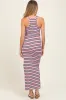 Multicolor Striped Side Slit Maternity Maxi Dress sold by Pinkblush